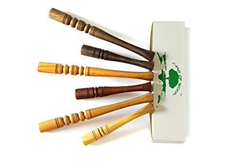Wooden Cigarette Holders for Standard Cigarette Set of 6  All-Natural, Handmade Wooden Mouthpiece for No Filter Tobacco Smoking  100% Wood Cigarette Pipe Variety Pack Perfect Gift for a Smoker
