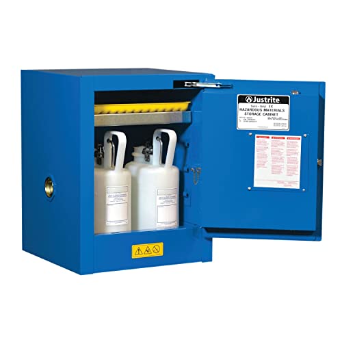 Image of Justrite 8604282 Countertop Hazardous Material Steel Safety Cabinet, 4 gal, Steel, Blue