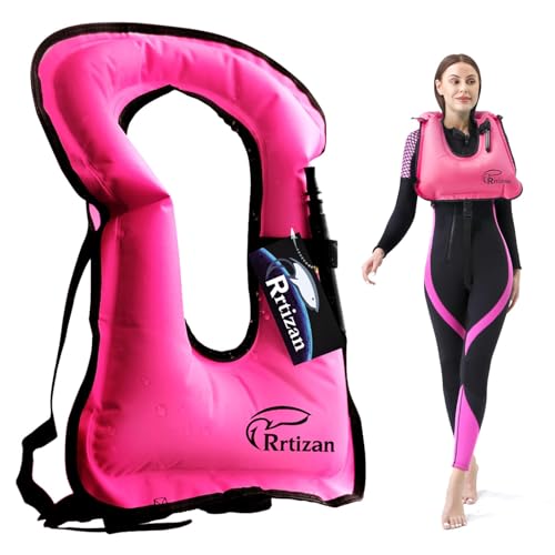 Rrtizan Snorkel Vest, Adults Portable Inflatable Swim Vest Swim Jackets for Men & Women