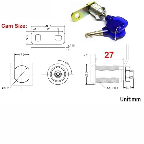 Serrure à came en laiton MMS364 G pour une sécurité durable de meuble