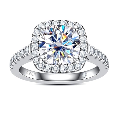 AnuClub 3-Row Vintage Halo Moissanite Ring