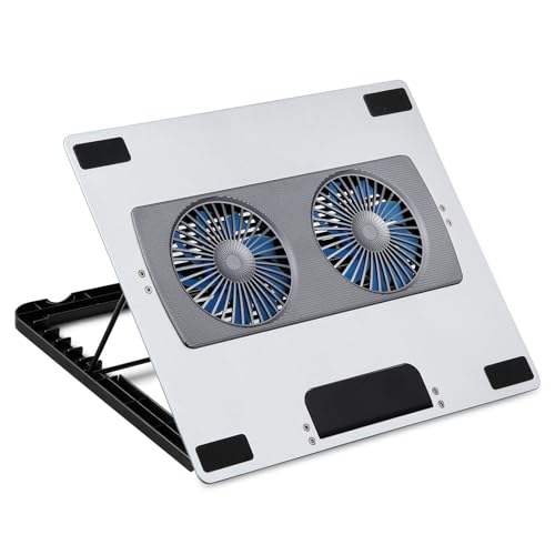 Base plegable para laptop con ventiladores dobles y 6 alturas miniatura 1
