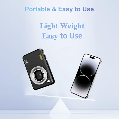 Image of Digital Camera, FHD 1080P Point and Shoot Kids Camera, with 32GB Card,16X Zoom Anti Shake,48MP Compact Portable Small, for Starter Kid Children Teen Student Girl Boy