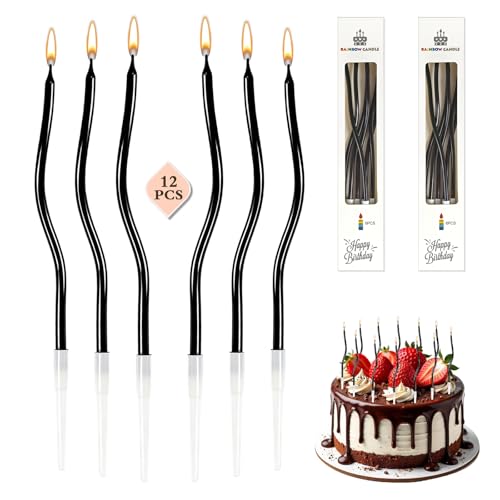 12 Stück Geburtstagskerzen, Spiral Kuchen Kerzen, Geburtstag...