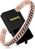 MagnetRX® Copper Magnetic Bracelets – Effective Pure Copper Bracelet for Men and Women – Copper Cuff Adjustable Magnetic Bracelet Bangles (Curb Chain Inlay)