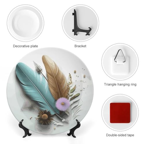 Plato decorativo de porcelana blanco de 7 pulgadas miniatura 3