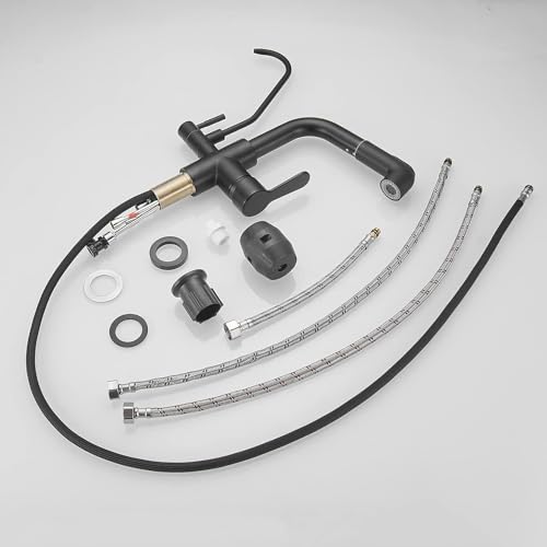 Robinet 3 voies extensible en nickel brossé avec 2 types de jets - 6