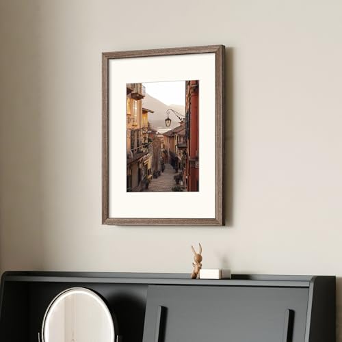 Image of upsimples 12x16 Picture Frame Solid Wooden, Nursery Decor, 1Pack Brown