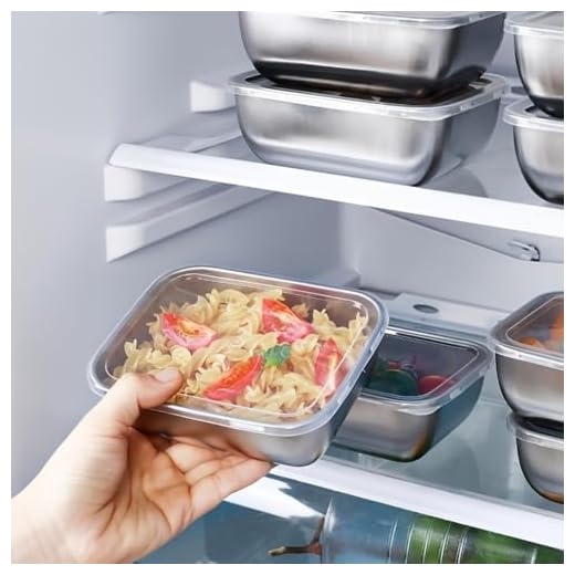 5-Pack Stainless Steel Storage Containers with Clear Lids - Stackable Food Prep Bins for Pantry, Fruit & Snack Organization (Multi-Use)​