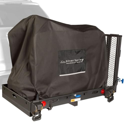 Essential Carrier, 500 lb, Hitch Adapter, Scooter Cover, Silver Spring