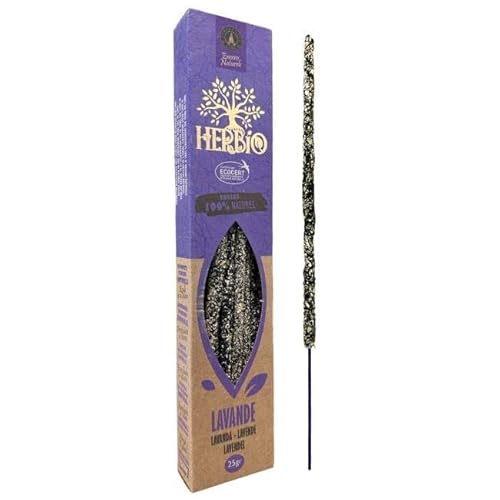 HERBIO - Incenso Bastoncini Naturali alla Lavanda Ecologici Certificati, Artigianali