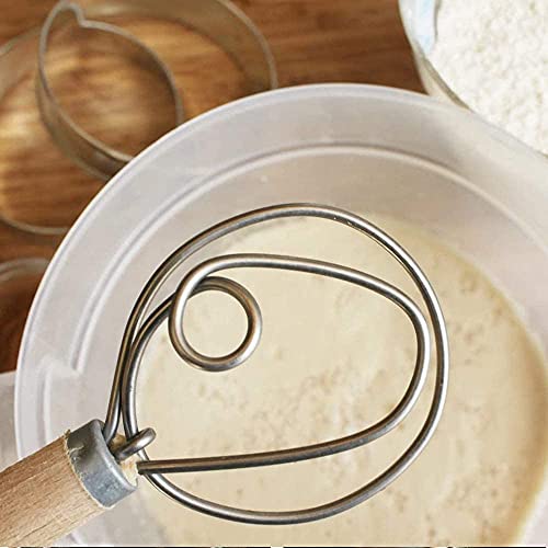 Deeg Garde | Rvs Homemade Hand Deegmixer/Brood Garde | Met Houten Handvat | Voor Diy brood Cookie Of Pizza Bakvormen… - Image 7