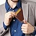 AdiStylinno Slim Bifold Wallet, Soft Leather Multifunctional Men Wallet Fashion Foldable Bifold Wallet for Men with Flip ID Window Credit Card Holder (A, Brown)