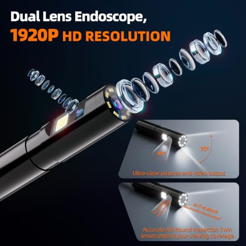Cámara de Endoscopio con Luz para Android e iPhone, Borescopio HD 1920P miniatura 2