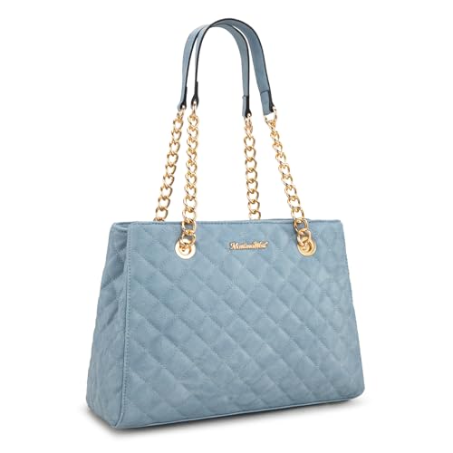 Image of Montana West MEDIUM Tote Bag for Women Quilted Chain Handbags Shoulder Purse