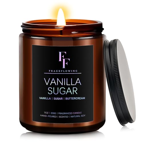 Vanilla Sugar Scented Candles for Home Soy Wax Candle Aromatherapy Candles Gift for Women Men 7oz