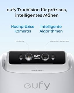 eufy E15 Mähroboter ohne Begrenzungskabel, Garten bis 800m², Keine Signalausfälle, Kein RTK, TrueVision Technologie, Smart-Navigation, Präzisionsrandschnitt, Hindernisvermeidung, App-Steuerung