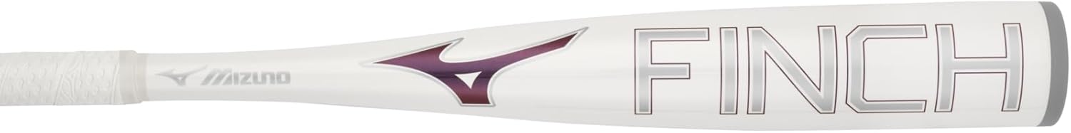 Mizuno Finch Youth Tee Ball Softball Bat (-13) | Youth - Girls Aluminum Fast Pitch BAT | White-Iridescent | 12OZ