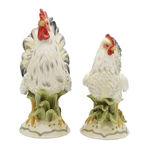 Fitz and Floyd Fitz & Floyd Lantana Rooster & Hen Figurine, Set of 2, Multicolor Cover