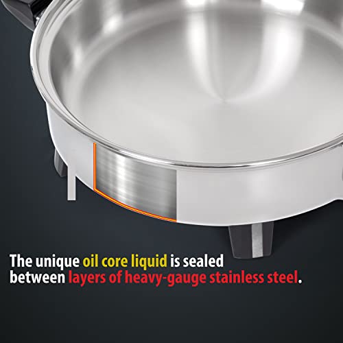 Precise Heat 3-1/2-Quart Surgical Stainless-Steel Oil Core Skillet