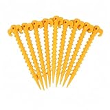 SZLIFE Picchetti Tenda a Spirale 20cm, in Polimero Sintetico, per Spiaggia e Campeggio, Ancoraggio Antivento Robusto, yellow