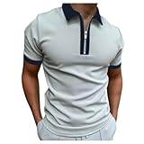 Men Short Sleeve Mens Solid Color T-Shirt Mens Casual T-Shirt Mens Striped T-Shirt Mens Button Placket Shirt Mens Fashion T-Shirt A-17 XL