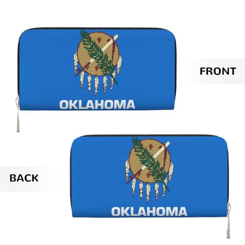 Oklahoma State Flag Print Womens Wallet, Ladies Credit Card Holder, Phone Wallet Purses, Long Clutch Hand Bag3