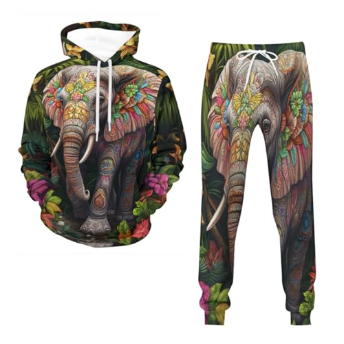 Survêtement éléphant 3D à capuche unisexe pour le sport et la détente au quotidien