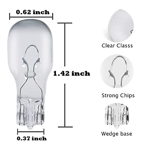 Landscape Bulb T5, Landscape Light Bulbs Wedge Base, 18W 12V Low Voltage Landscape Light Bulb, Yard Light Bulbs, Malibu Light Bulbs 10 Pack #TOP2