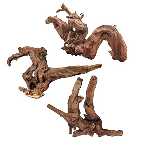 Hamiledyi Aquarium Driftwood Natural Trunk Driftwood Assorted Branches 8-12' Reptile Wood Decor Terrarium Ornament Fish Tank Decoration(3 Pcs)