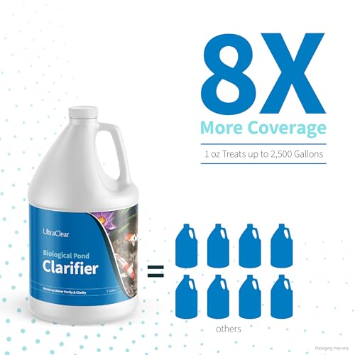 Image of Pond Clarifier for Outdoor Ponds - Concentrated Live Beneficial Bacteria - Treats up to 320,000 Gallons - Clears Cloudy Pond Water - Safe for Fish, Plants, Pets and People