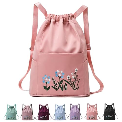 Image of SRZ School Bag College Bag Backpack for women Travel bag Polyester Trendy Stylish Backpack Drawstring Embroidery