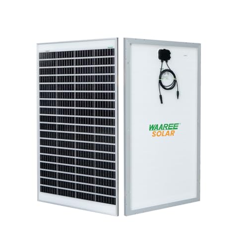 WAAREE 150 Watt Solar Panel Pack of 2-12 Volt Mono perc Cells II High Efficiency II Residential Homes II Lightweight & Easy Installation II Eco-Friendly II 25 Years Performance Warranty II 150 * 2