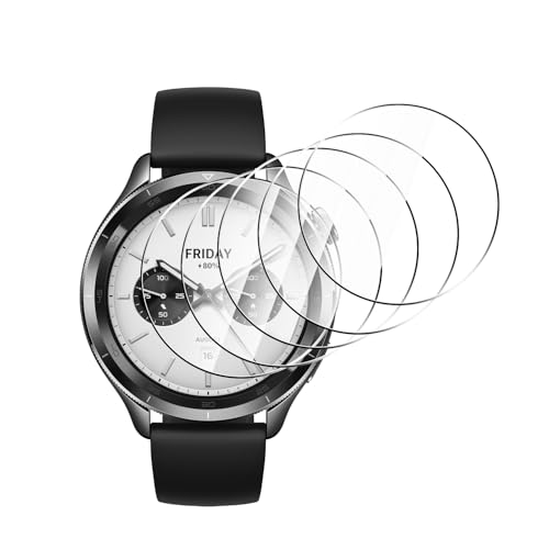 Natbok 5 Piezas Protector de Pantalla para Xiaomi Watch S4,Dureza 9H,Antihuellas,Sin Burbujas, Ultra Transparente Premium Cristal Vidrio Templado para Mi Watch S4