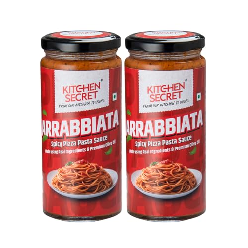 Image of Kitchen Secret Arrabbiata Spicy Red Pizza Pasta Sauce 390g - For Pasta, Spaghetti, Pizza, Sandwiches, Wraps,Quality Ingredients, No Preservatives, Taste of Italy (Pack of 2)