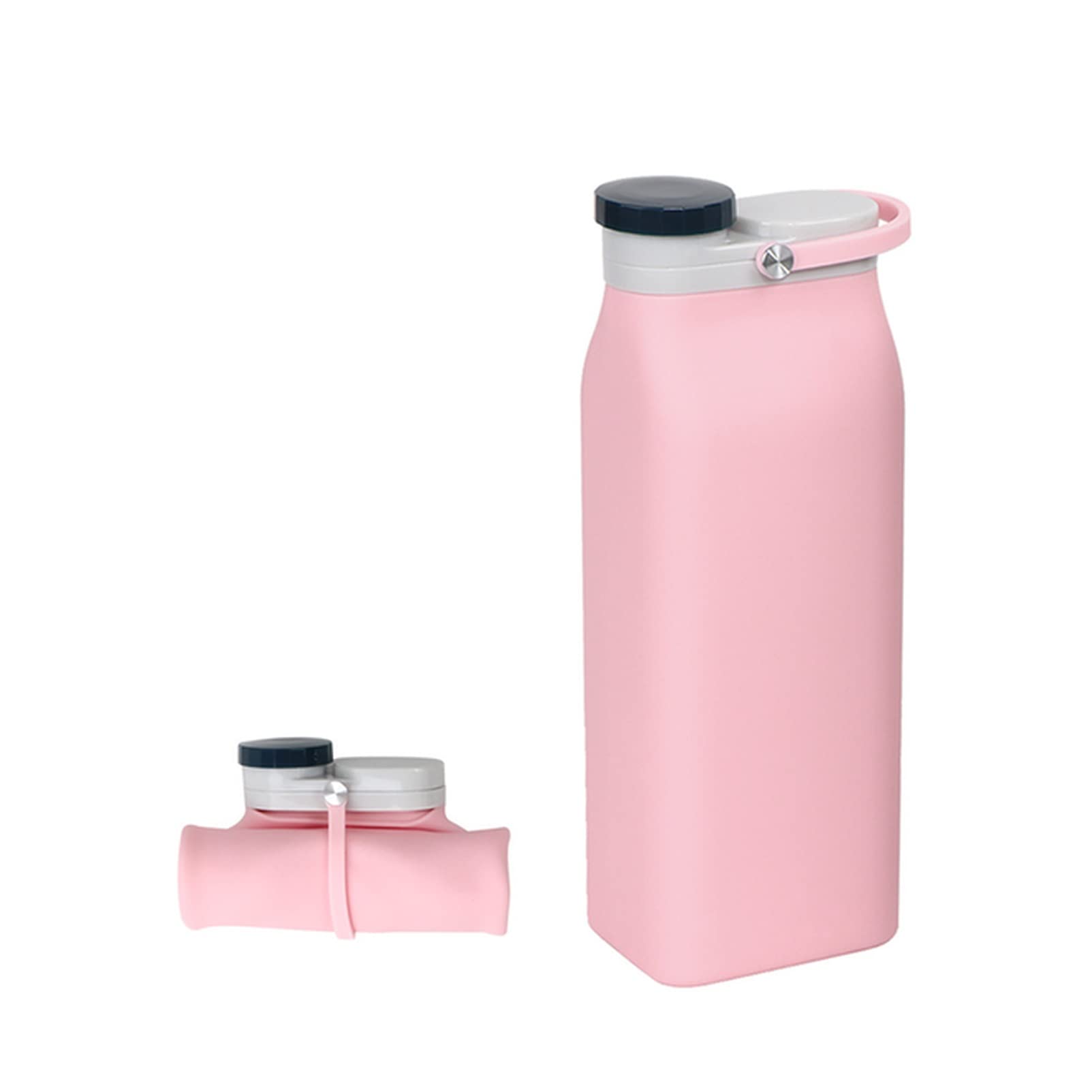 Verre d'eau Bouteille d'eau Pliable de 600 ML de Silicone de 600 ML de qualité Alimentaire Portable Pliable Boisson Pliable Tasse de Sport for la Tasse de Camping Coupe (Size : Pink)