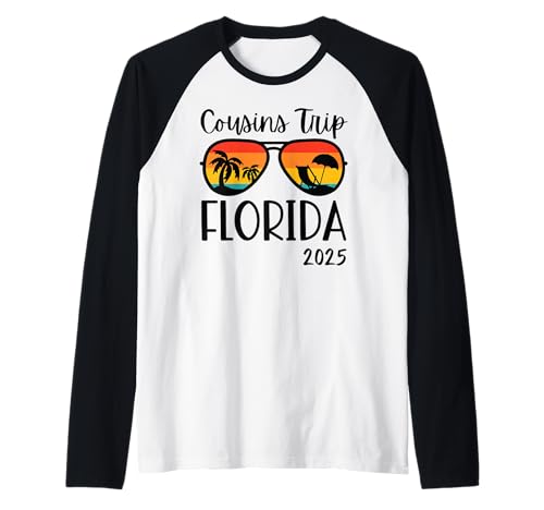 Cousins Trip Florida 2025 Summer Weekend Vacation Matching Camiseta Manga Raglan