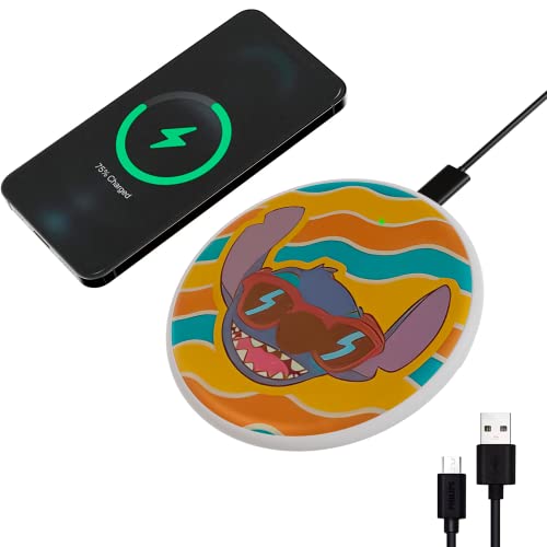 Disney Lilo and Stitch Wireless Charging Pad- Gifts for Fans of Stuff Accessories- Universally Compatible Station All Qi Enabled Phones
