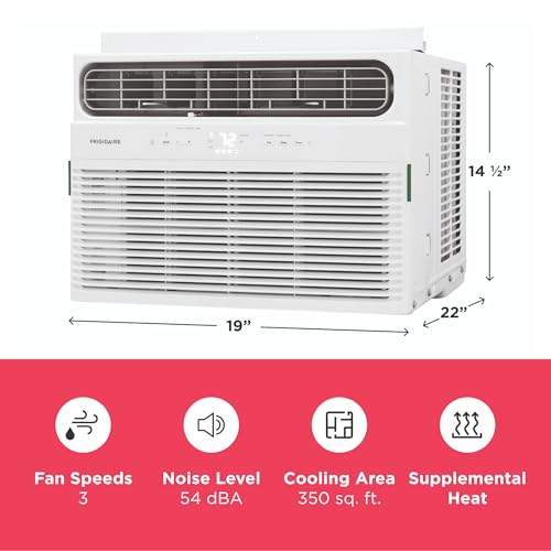 Frigidaire 12,000 BTU Window Air Conditioner with Supplemental Heat, Cools & Heats Up to 550 Sq. Ft., Remote Control, Quiet Operation, Eco Mode, 3 Fan Speeds, White - image 3