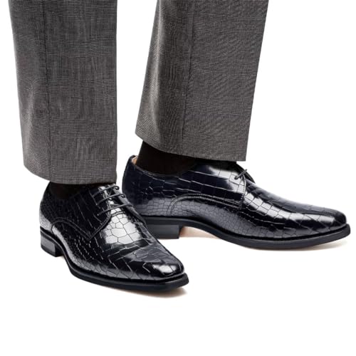 Image of Men's Dress Shoes Genuine Leather Oxfords Luxury Formal Business Suit Shoes with Blake Rapid Stitch