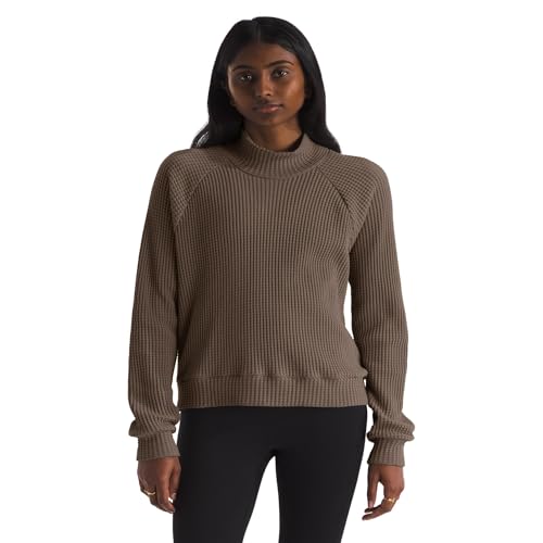 THE NORTH FACE Women's Long Sleeve Mock Neck Chabot Shirt | Cotton Thermal Shirt With Raglan Sleeves & Funnel Neck