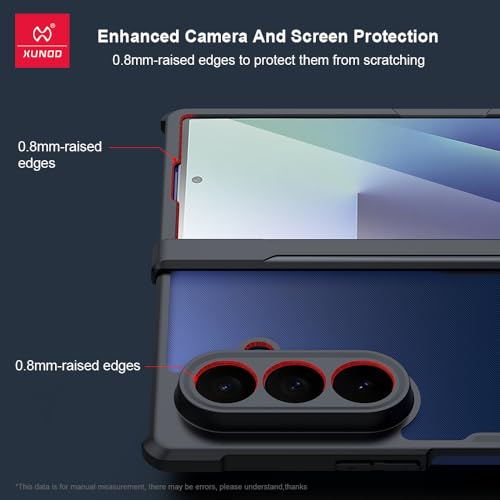Image of PRITO Compatible for Samsung Galaxy Z Fold 7 Case - Clear Beatle Slim Phone Case with Hard Pc Back, Soft TPU Edges, Hinge, Non-Yellowing, Shockproof Protective Cover for Z Fold 7