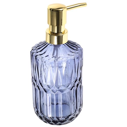 HANABASS Dispensador de Jabón de Manos de Vidrio Reutilizable con Bomba Botella Recargable para Baño Cocina y Oficina Diseño Portátil y Duradero Gris Elegante