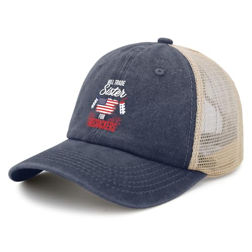 4th July Will Trades Sister for Firecrackerss Patriot Boys Kid Running Hats for Women Hiking Hats for Womens Dry Caps Sun2