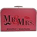Produktbild Hochzeitskoffer Mr & Mrs, Pappkoffer mit Wunschtext Koffergröße 35 x 22,5 x 10 cm, Farbe Bordeaux rot