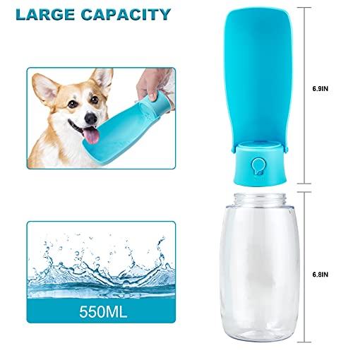 OMISSA Dog Water Bottle 550ml 19oz Dog Water Bottle Dispenser, Water Bottle for Dogs, Easy to Carry, Foldable Design… - Image 6