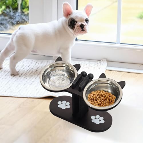 Bebedero para gatos contra el dolor cervical comedero elevado 15° 8