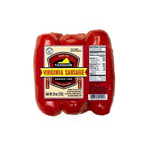 T.O. Williams (4) 1LB Pkgs Mild Original Virginia Red Sausage Links Grocery