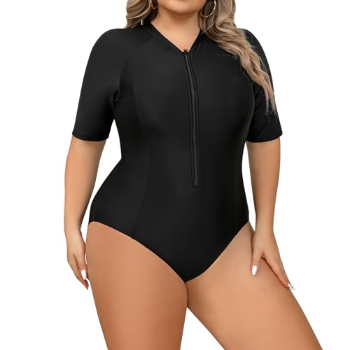 Maillot de bain une pièce rashguard grande taille IBAKOM monokini boyleg surf