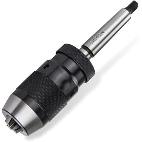 HFS (R) Lathe Drill Chuck 0-13mm 1/2'' Steel Self-Tightening and MT2-B16 Arbor Cover